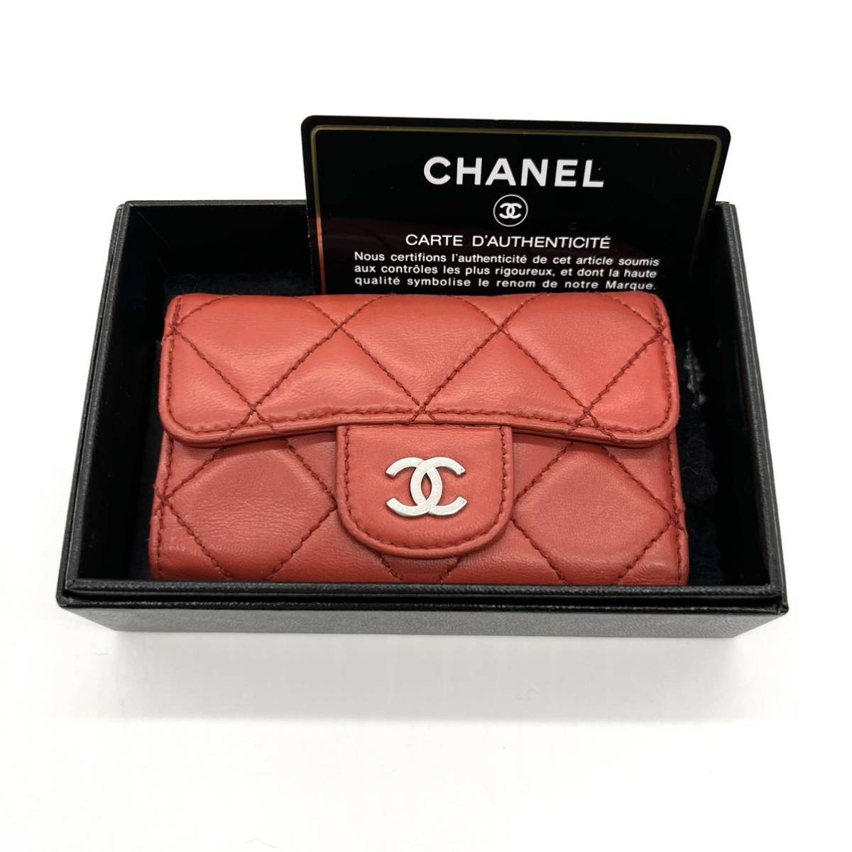 CHANEL シャネル キーケース 6連 マトラッセ カーフスキン レッド 新品