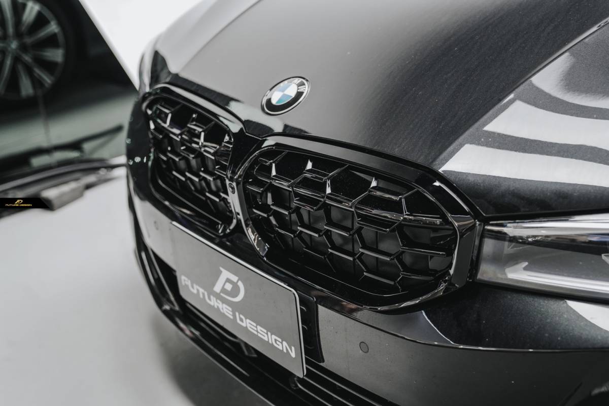 【FUTURE DESIGN】BMW 3シリーズ G20 G21 後期 フロント用 艶ありブラック キドニーグリル センターグリル ダイヤ カスタム エアロ 黒の画像2