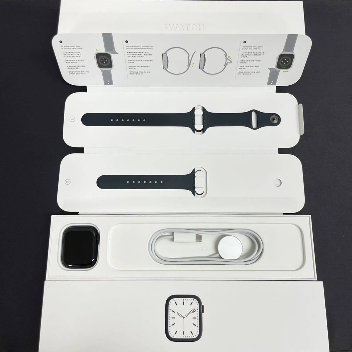 美品】1円～ Apple Watch Series7 45mm GPS+CellularモデルMKJP3J/A