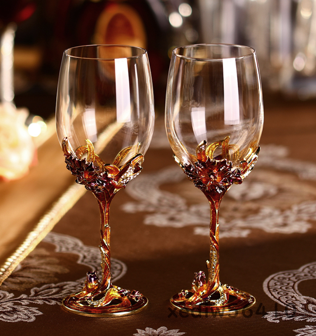 極美品 ワイングラス グラスセット ワイン ギフト プレゼント 手彫りx2