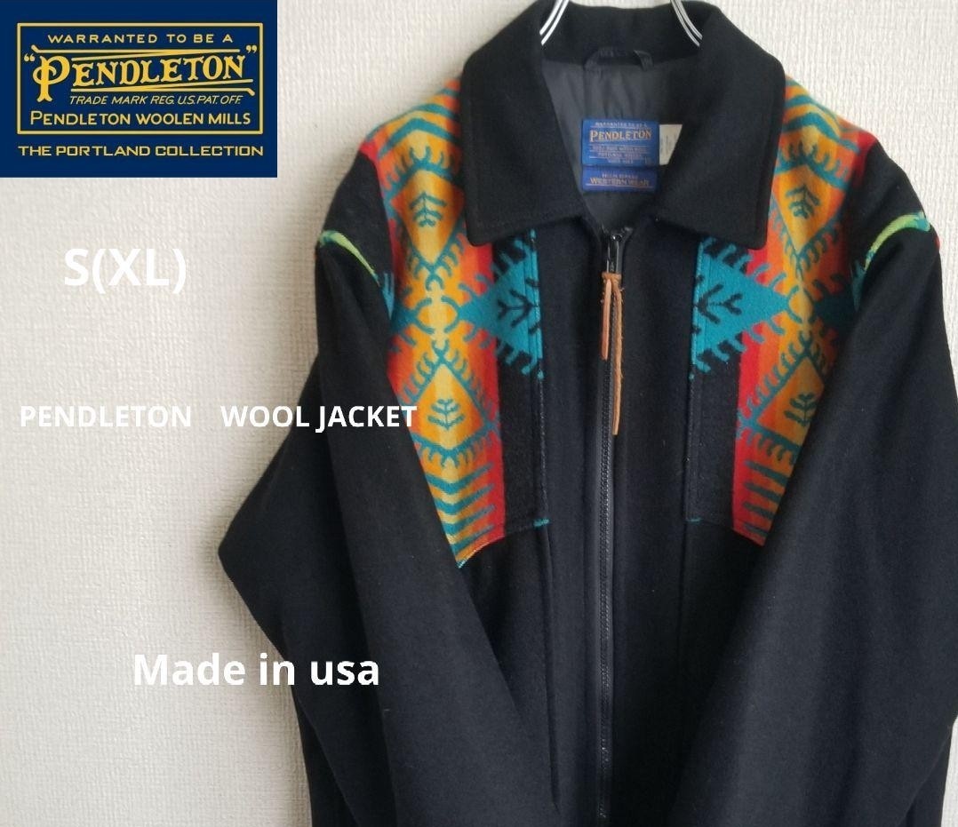 古着 ネイティブ柄　ペンドルトンPENDLETON　WOOL JK　S(XL) USA製 ウールジャケット