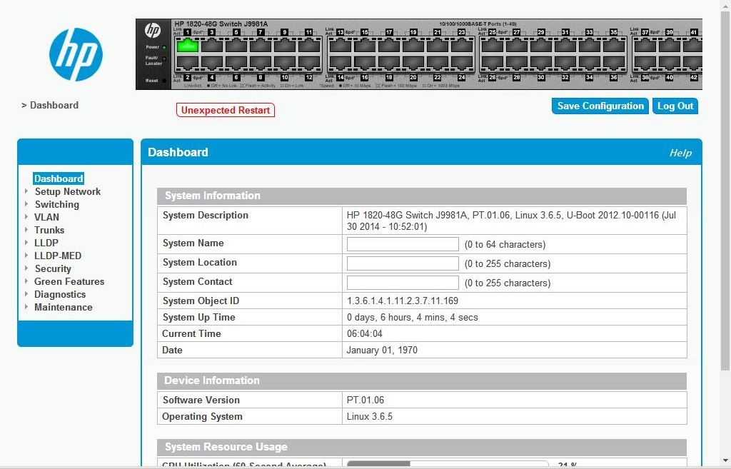 ▽HP OfficeConnect 1820 Switchシリーズ 1820-48G J9981A レイヤー2 スイッチ 中古 ギガビット 48ポート RJ-45 4ポート SFP_画像9