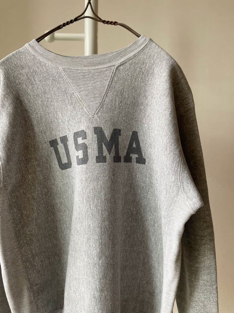 スペシャル!極上!70sチャンピオンリバースウィーブ USMA エンジ単色タグ L 染込み 前V ビンテージ VINTAGE スウェット Champion レア 70s USMA チャンピオン リバースウィーブ 前V 単色タグ 染み込み