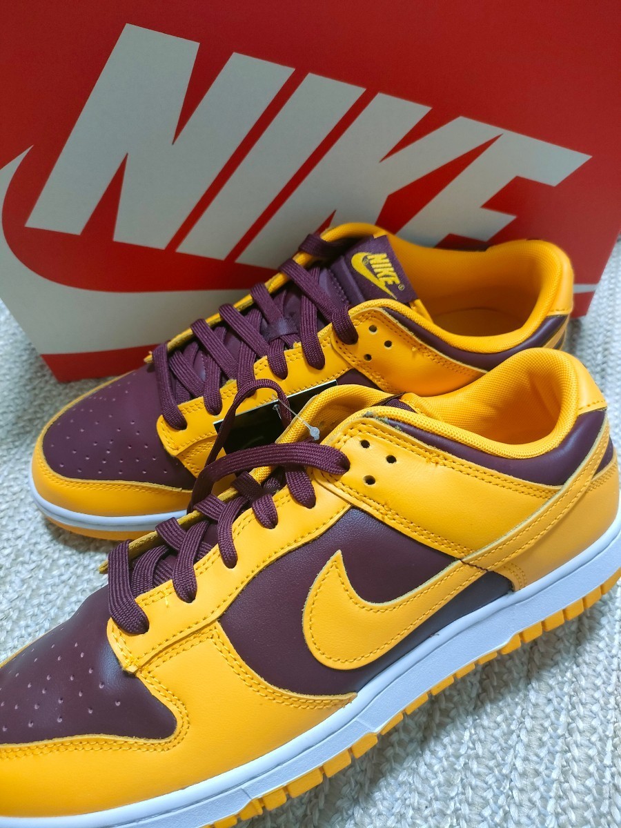 新品 NIKE DUNK LOW RETRO 28cm US10 ナイキ ダンク ロー レトロ アリゾナ イエロー ゴールド バーガンディー ASU ユニバーシティ