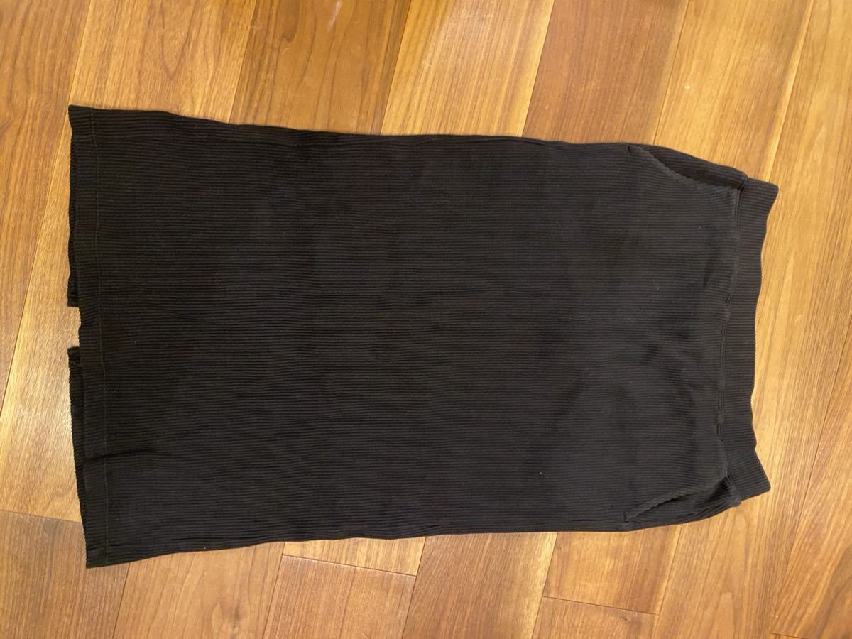  Uniqlo чёрный длинный тугой разрез юбка размер L 1835