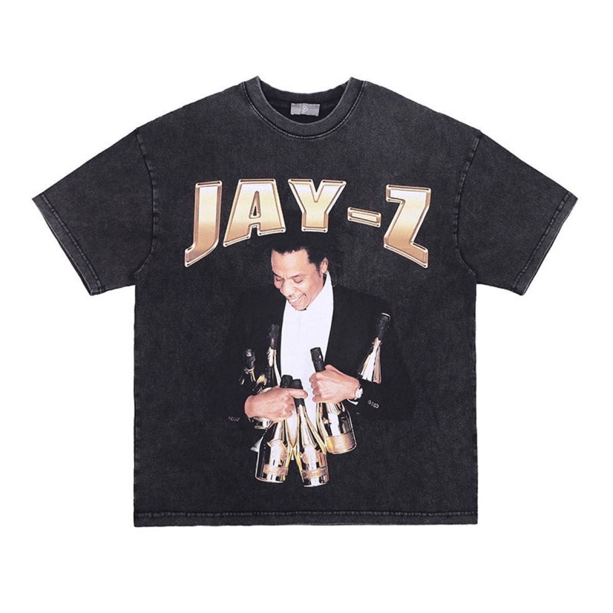 【SALE】ジェイZ　Jay-Z　ヴィンテージ加工　ラップTシャツ　ブラック　L