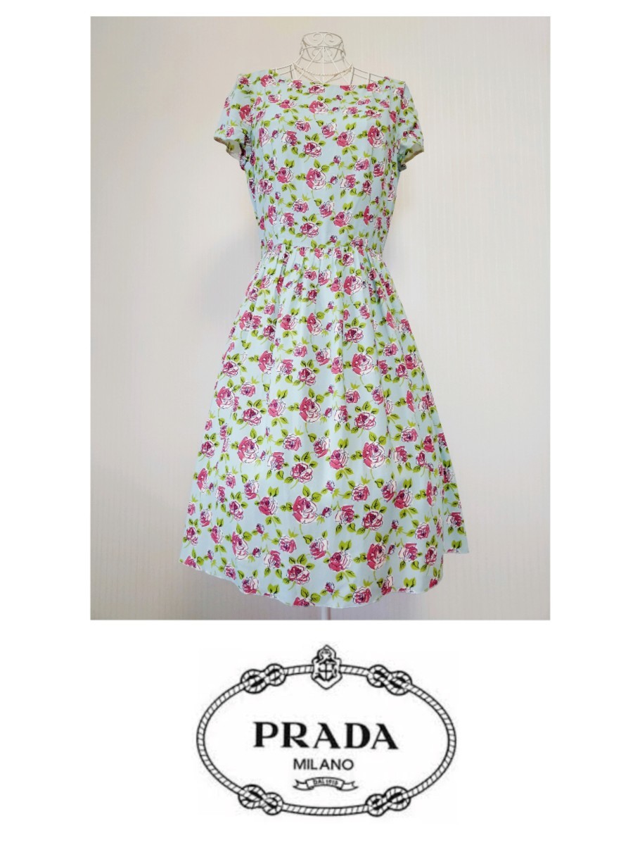 3%OFFクーポン利用でポイント最大8倍相当 ☆PRADAプラダ薔薇バラ柄