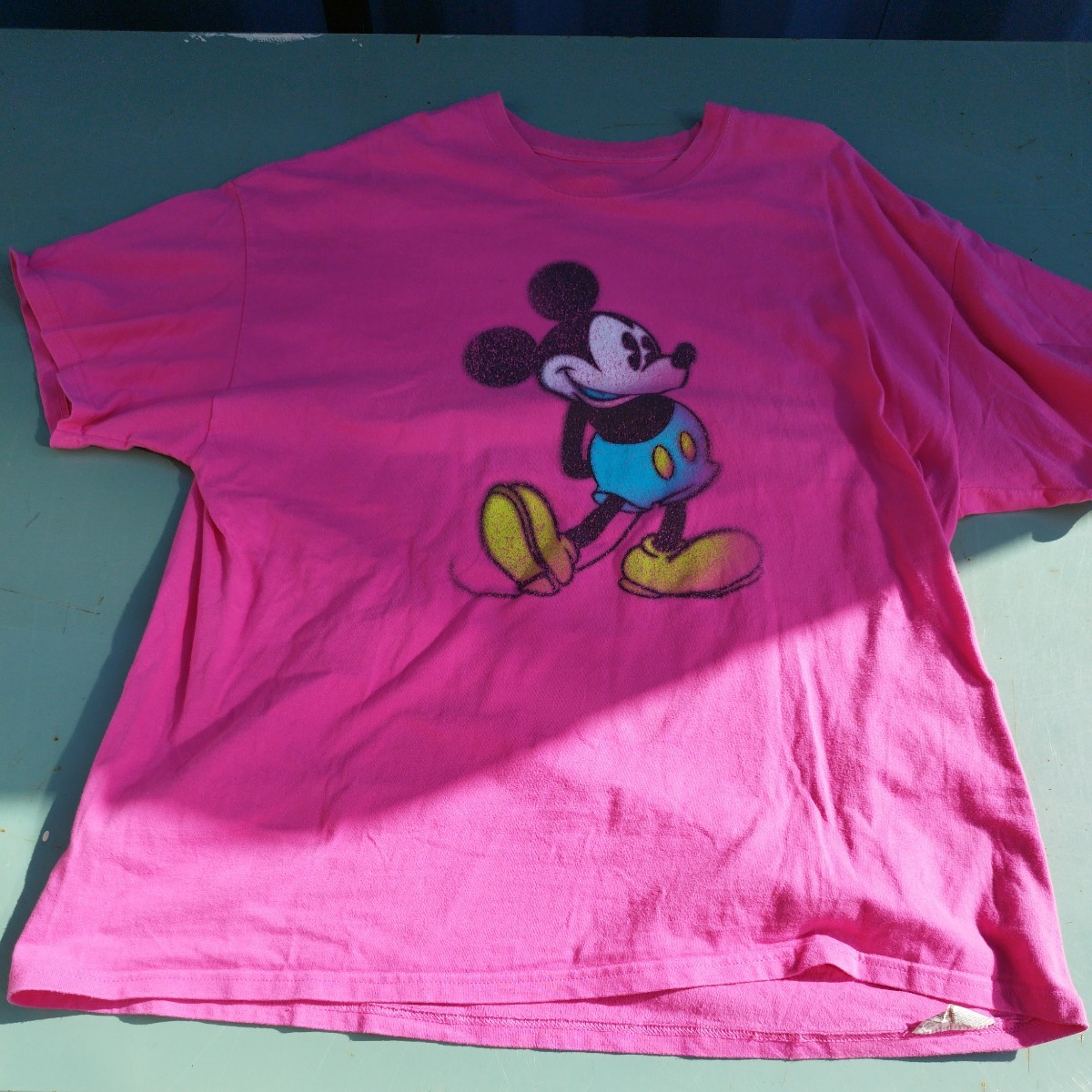 お土産　ディズニーランド　ミッキーマウス　ピンク　2XL 中古品 半袖Tシャツ　ディズニー　_画像1