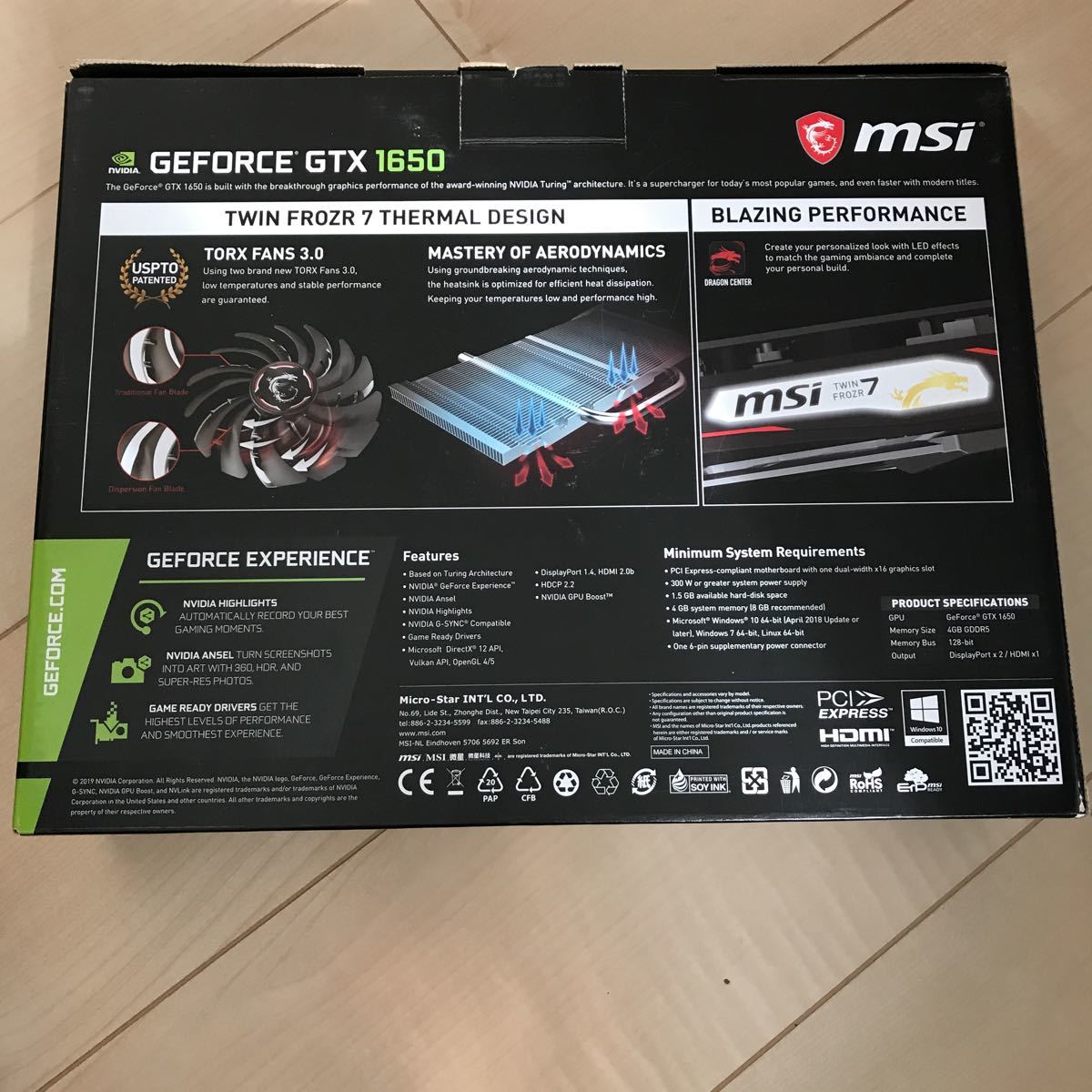 見事な創造力 MSI GeForce GTX 1650 GAMING 4G グラフィックボード 8