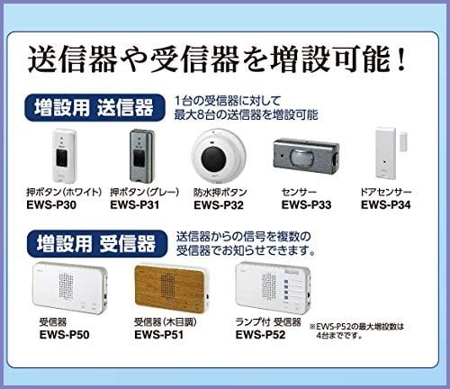 【新品送料無料】朝日電器 ELPA ワイヤレスチャイムドア開閉センサーセット ホワイト 白 21×25×3cm EWS-S5034_画像5
