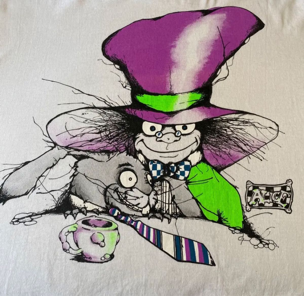 90s ANDAZIA 不思議の国のアリス Mad Hatter  TシャツXL