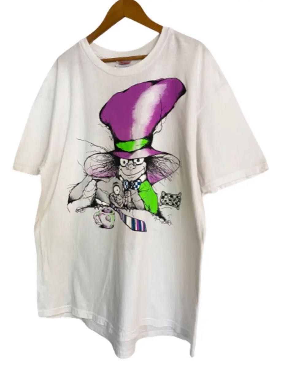 90s ANDAZIA 不思議の国のアリス Mad Hatter TシャツXL-