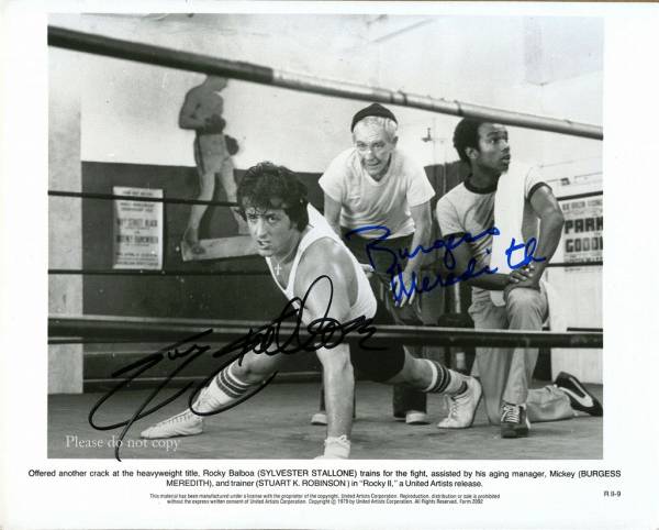 1976年 ロッキー シルヴェスター・スタローン とトレーナー役の　ミッキー・ゴールドミル　サイン フォト_画像1