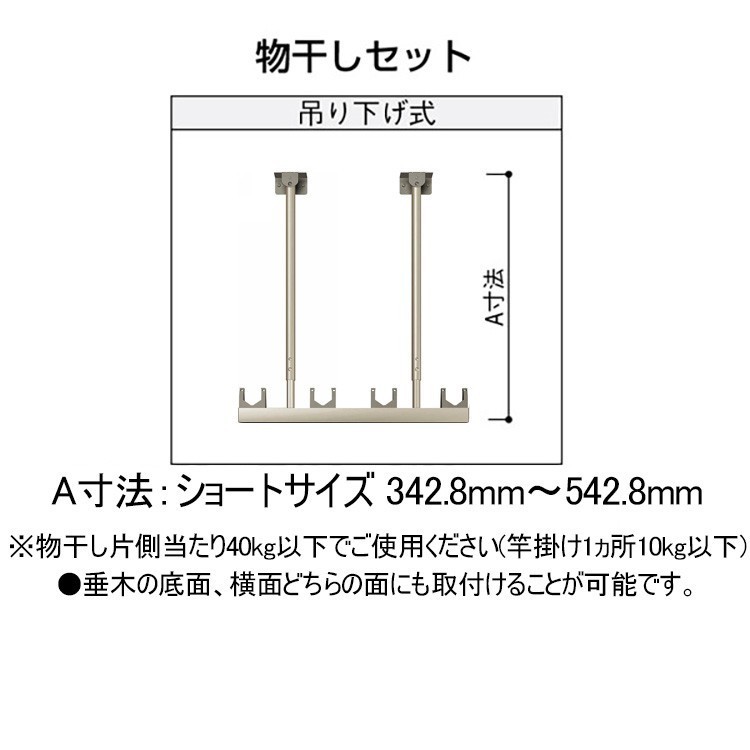  rod .. wash-line pole receive outdoors veranda DIY clotheshorse metallic material aluminium terrace roof for clotheshorse BEM-TS2 Short 2 pcs insertion YKK hanging lowering 