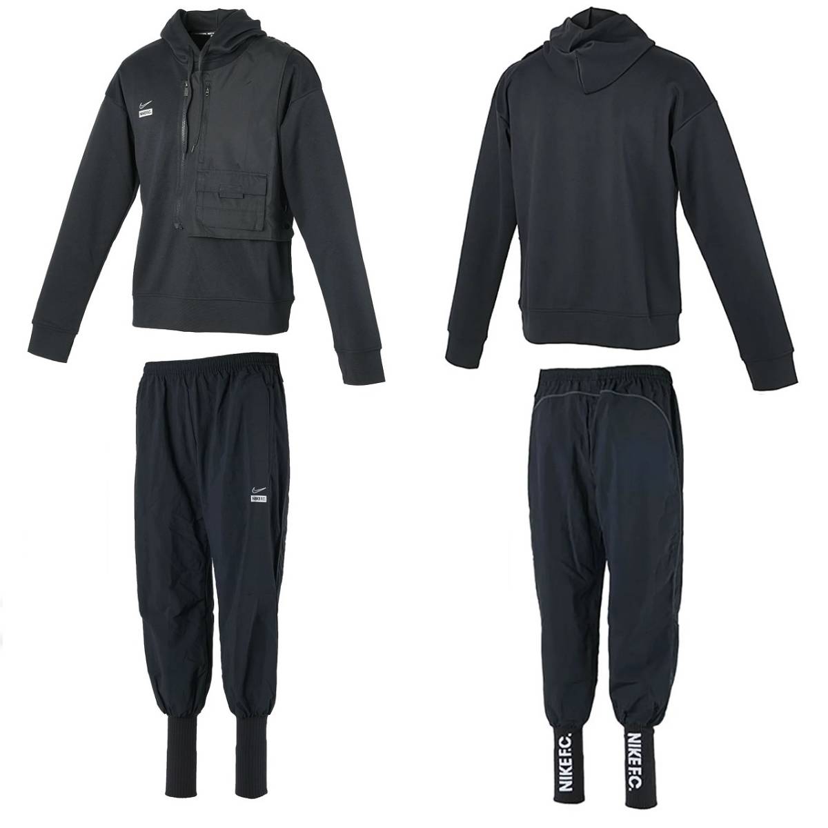 福袋 売れ残り F.C. □NIKE DF FC ナイキ サイズM 新品 黒 セット HOODIE&PANT 上下セット