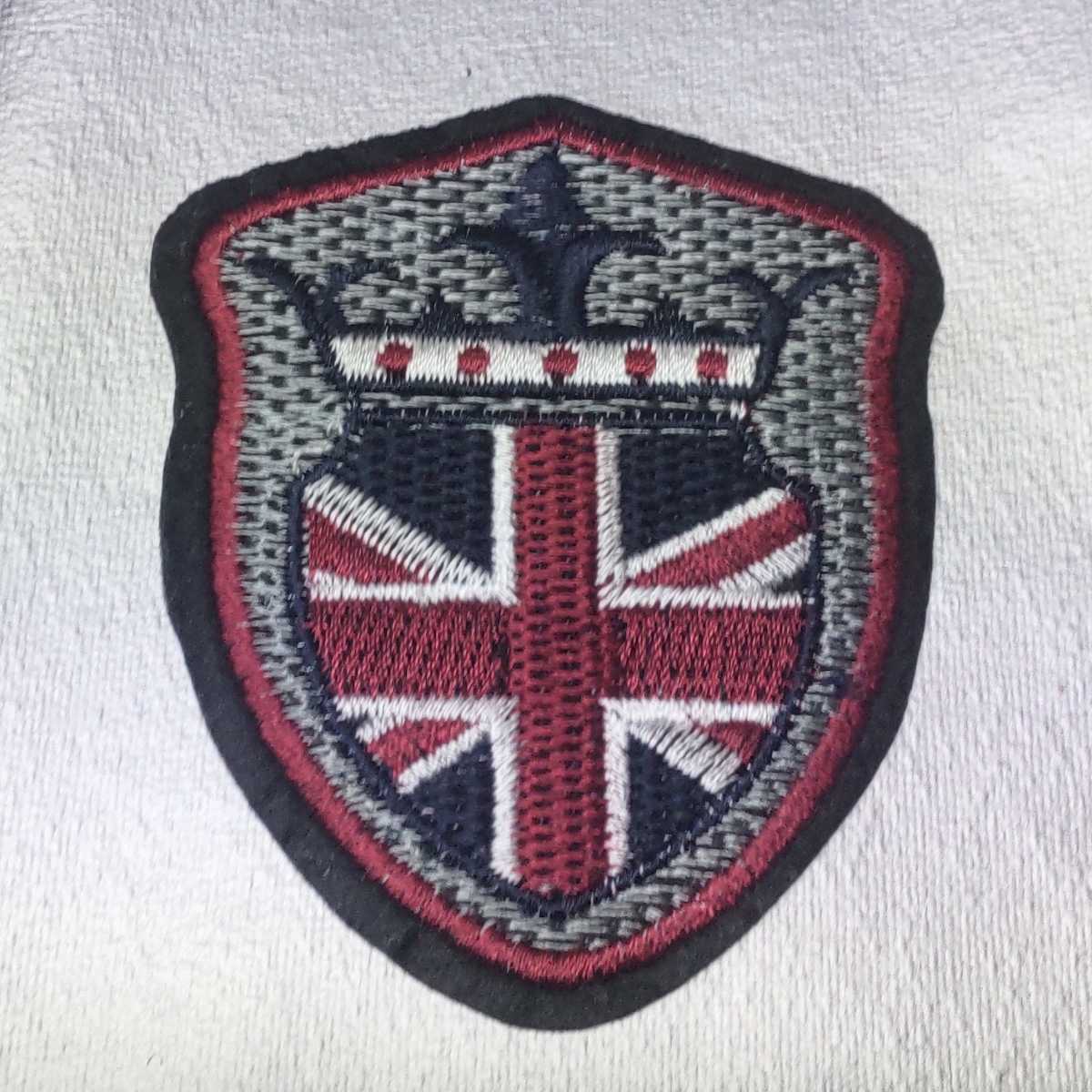 ユニオンジャック 盾 ワッペン■パッチ 刺繍 アイロンプリント イギリス 英国 モッズ GB イングランド 王冠 パンク スキンヘッズ MODS_画像1