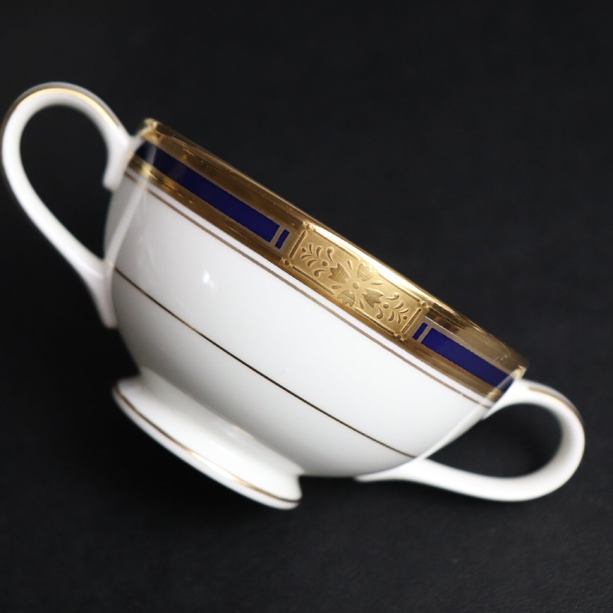 1円 Noritake ノリタケ スープカップ 5個 金彩 瑠璃色 洋食器 カップ