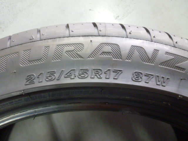 ☆新車外し ブリヂストン TURANZA T002 215 45R17 カローラツーリング