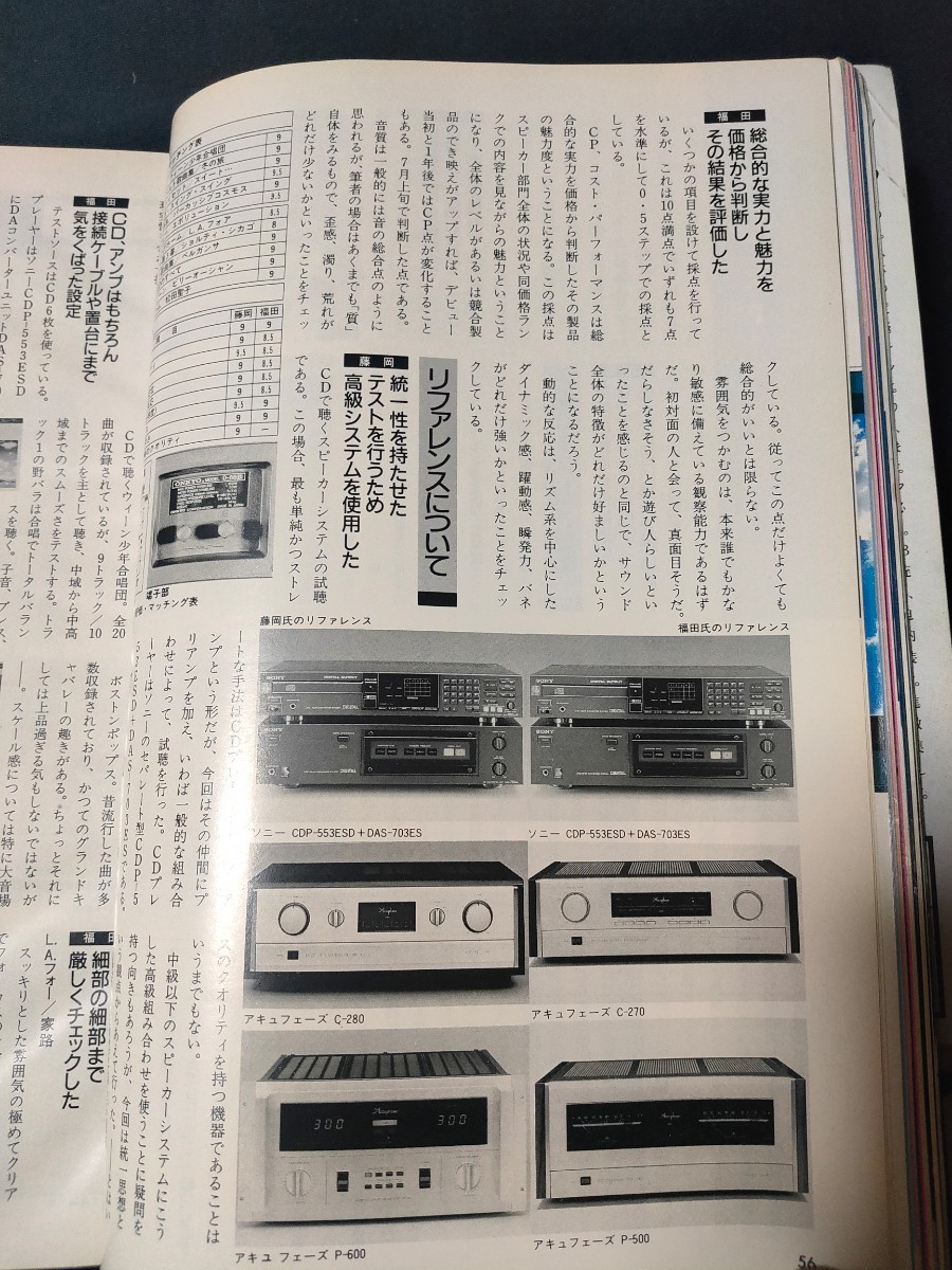季刊・オーディオ アクセサリー 1986 AUTUMN No.42/Audio Accessory/小型から海外まで、65スピーカーの徹底試聴など/アキュフェーズDP-80_画像4