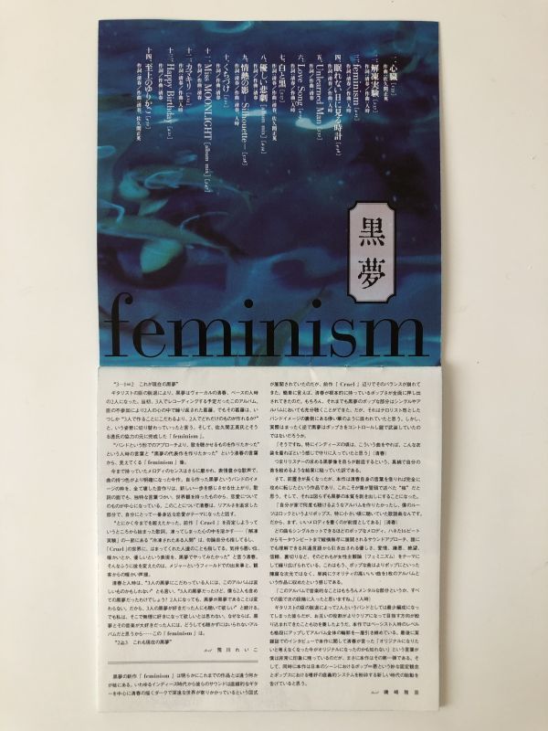 B12334　CD（中古）feminism　黒夢_画像3