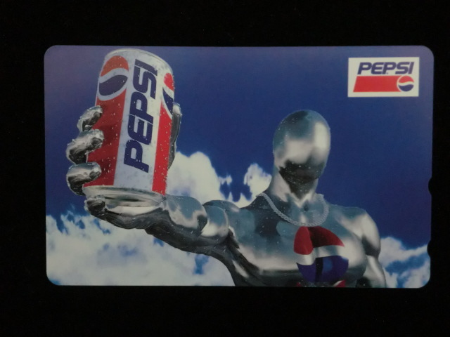 ◎テレホンカード　PEPSI　MAN「ペプシマンテレホンカード（青）」50度数☆d18_画像1