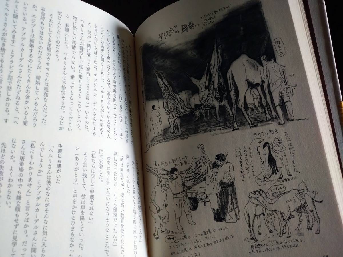 ◎内澤旬子「世界屠畜紀行」動物が肉になるまでの工程を描く屠畜場イラストルポ　解放出版社_画像7