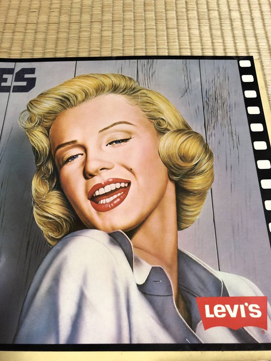  Levi's Marilyn Monroe новый товар не использовался стикер наклейка Vintage 70 годы подлинная вещь редкий редкость снят с производства популярный не продается .. American Casual бесплатная доставка 
