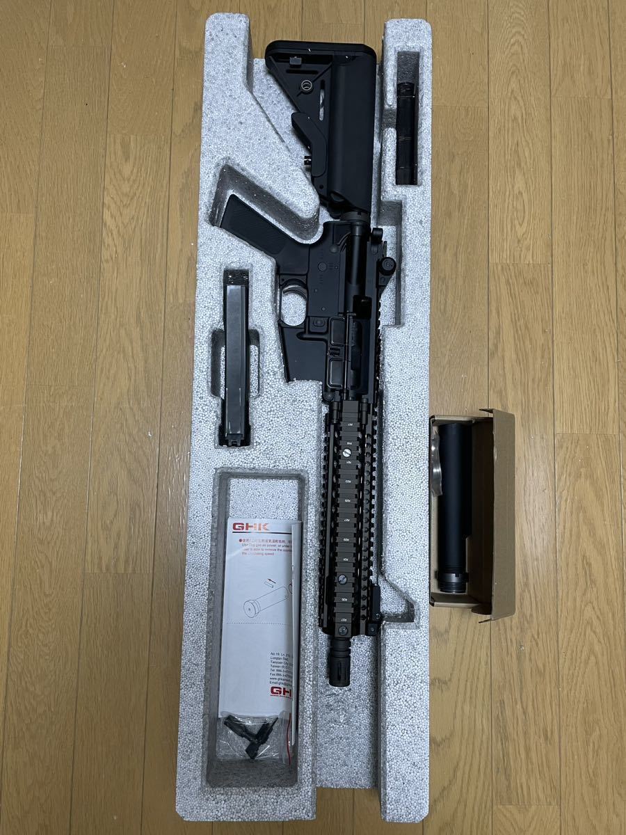 【美品】GHK 鍛造M4 mk18 CO2 + ピッチストックパイプ(ミリタリースペック) AR-15_画像1