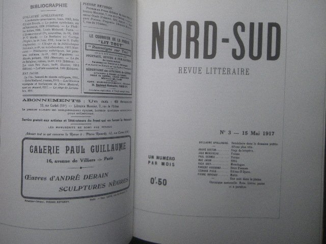  front . literary art magazine Nord-Sud south northern sea paper Pierre *ruve Rudy / Andre *bru ton shurure Alice m/toli Stan *tsala/ Louis *alagon/DADA