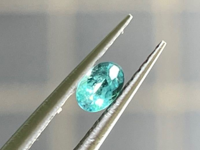 パライバトルマリン ブラジル バタリア産 0.17ct 2.83×4.14mm 天然 天然石 ルース トルマリン ブルー ブルーグリーン_画像6