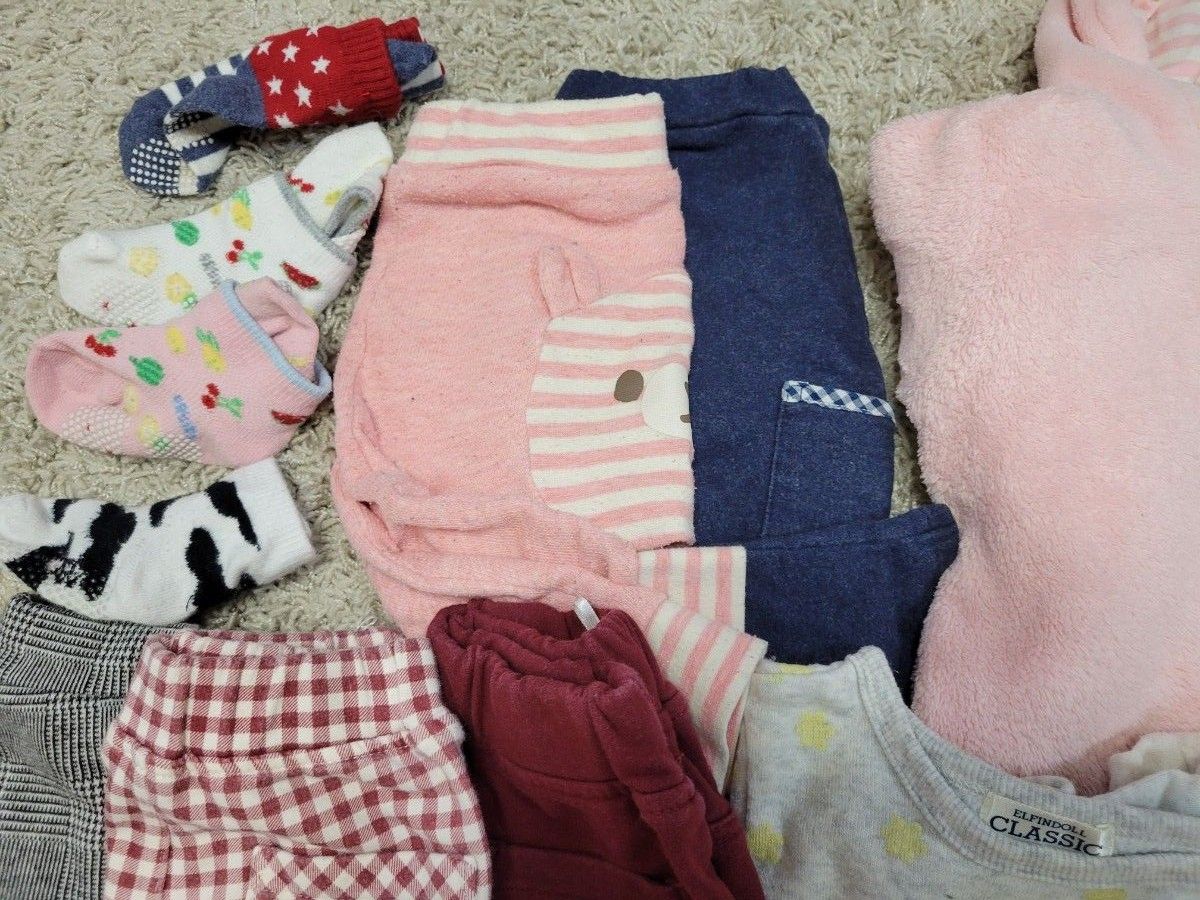 ⑤ベビー服　子供服60-70女の子長袖　まとめ売り