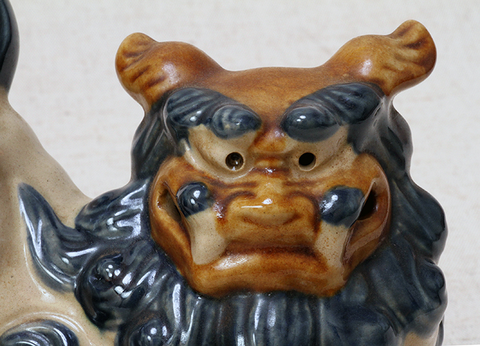 1170/沖縄陶器・民芸品・獅子 置物 一対・美品_画像8