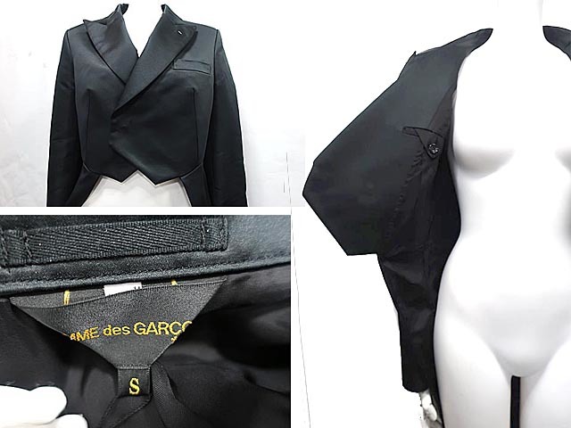 [ б/у ]COMME des GARCONS Comme des Garcons жакет черный длинный рукав фрак S размер мужской Like женский 