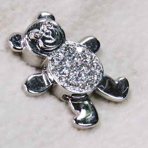 [ price cut negotiations is from the question column ]PonteVecchio* Ponte Vecchio. white gold made. bear design pin brooch! hand pair moving .. pretty!