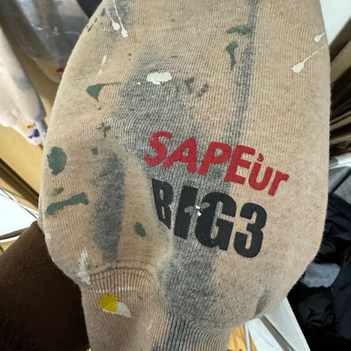 SAPEur サプール SCS限定 BIG3 ヴィンテージペイントフーディ