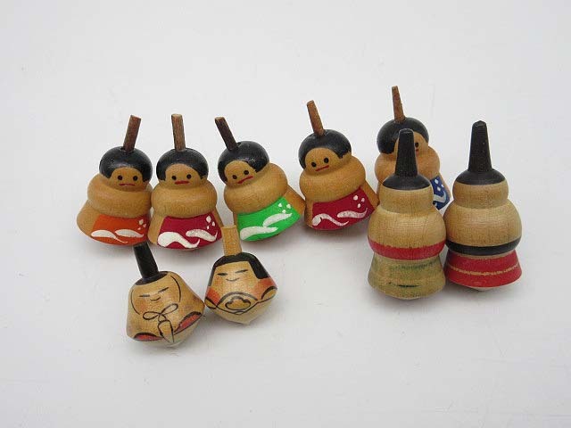 *sz0671. already . comfort 3 point set wide . road .? wide ...? sumo tradition toy tree ground toy whirligig koma collection Showa Retro free shipping *