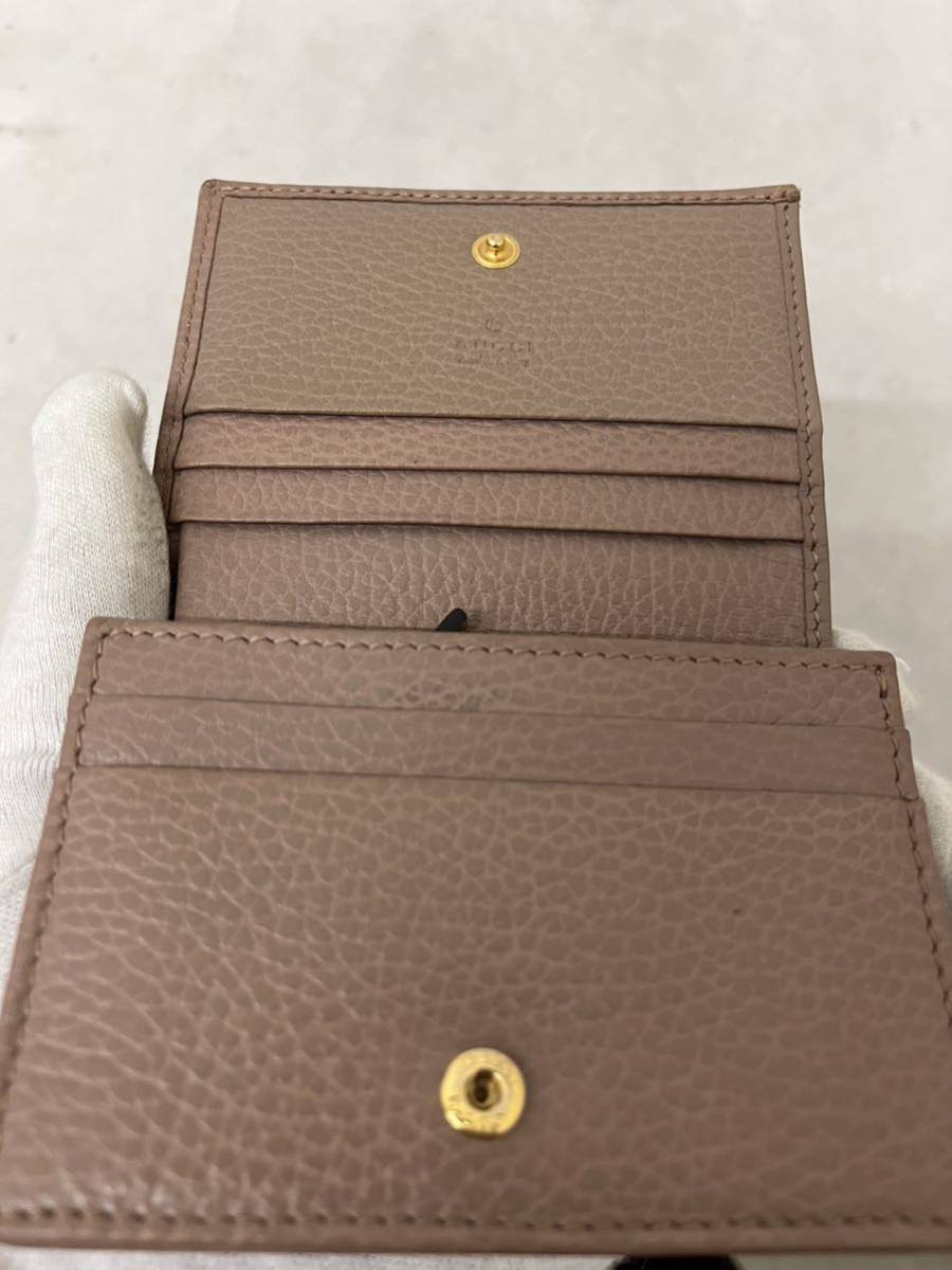 20230407【GUCCI】グッチ 二つ折り財布 GGプチマーモント コンパクトウォレット ピンク レザー 456126 _画像6