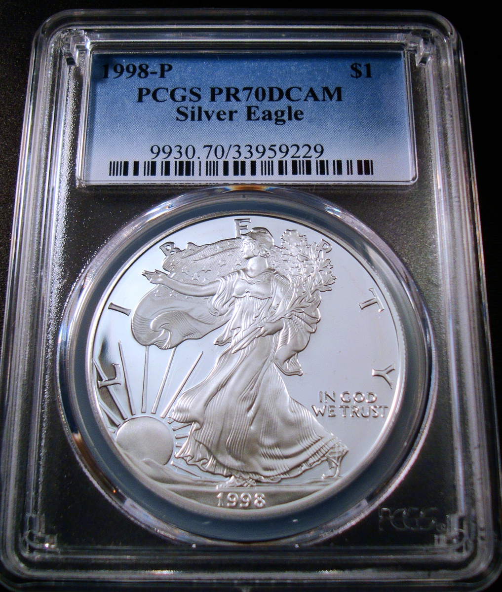●アメリカ 1998年P PCGS PR70DC イーグル銀貨