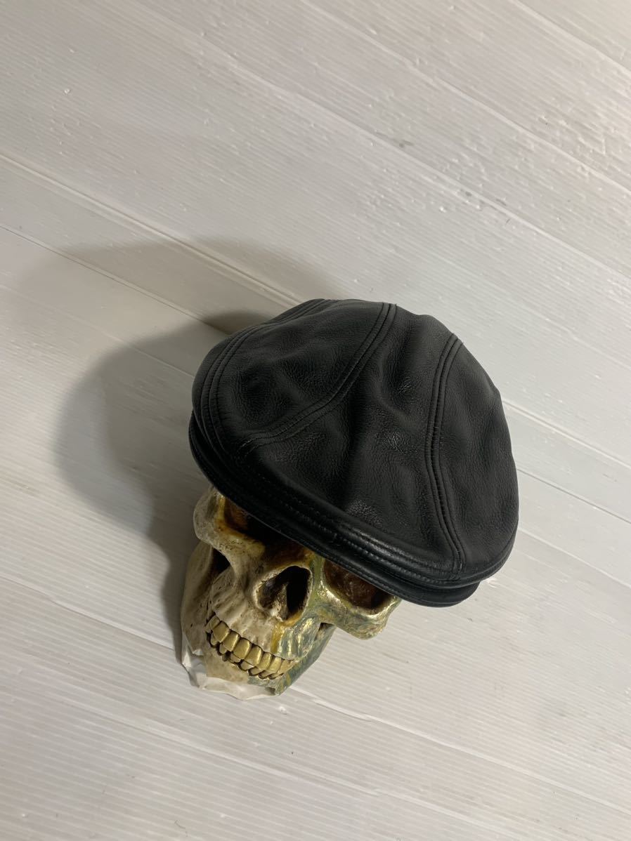 NEW YORK HAT CO. New York Hat USA производства чёрный мясо толщина кожа чёрный кепка hunting cap колпак S/M черный охота колпак шляпа 