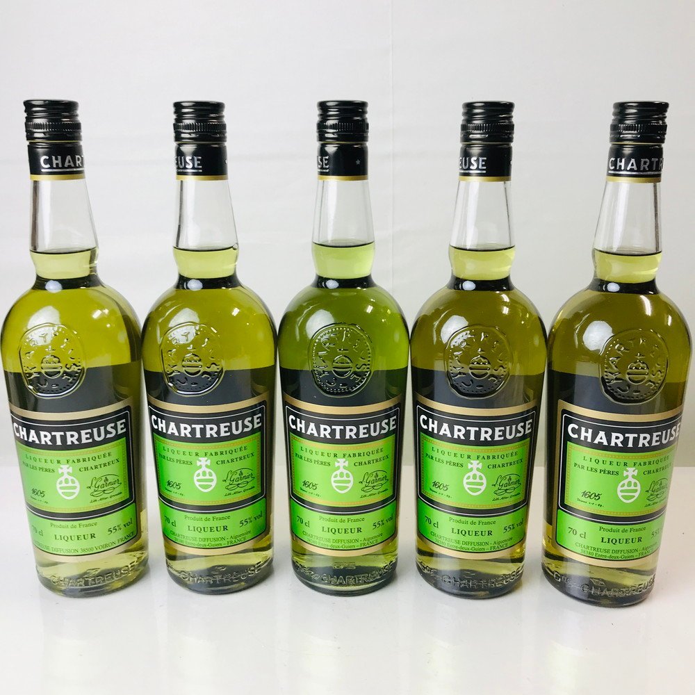 ICH【未使用品】 未開栓 CHARTREUSE シャルトリューズ ヴェール 5本セット 700ml 55% リキュール  〈214-230403sm-27-ICH〉