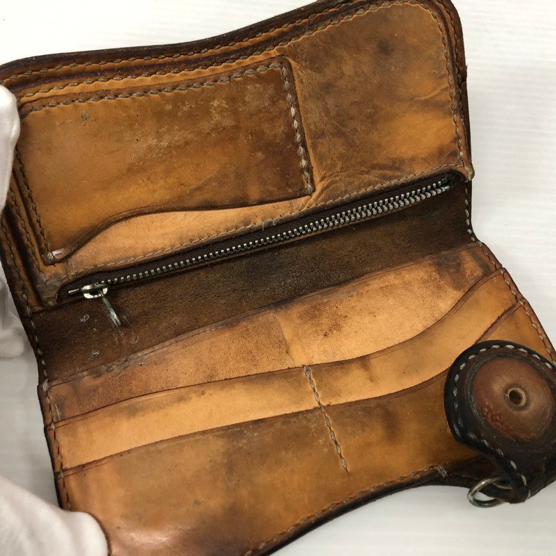 TEI【現状渡し品】 BIG HAND ビッグハンド カービング ウォレット 財布 レザー ブラウン LEATHER WALLET 〈200-230419-YO-1-TEI〉_画像6