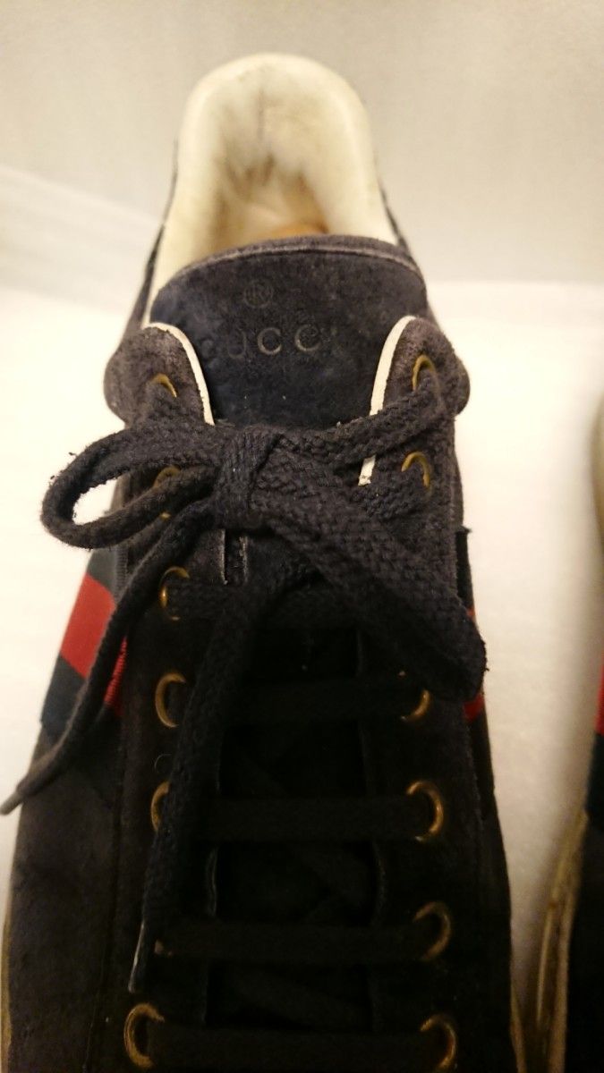 GUCCI シェリーライン スニーカー スエード ウェブ付き 濃紺 41