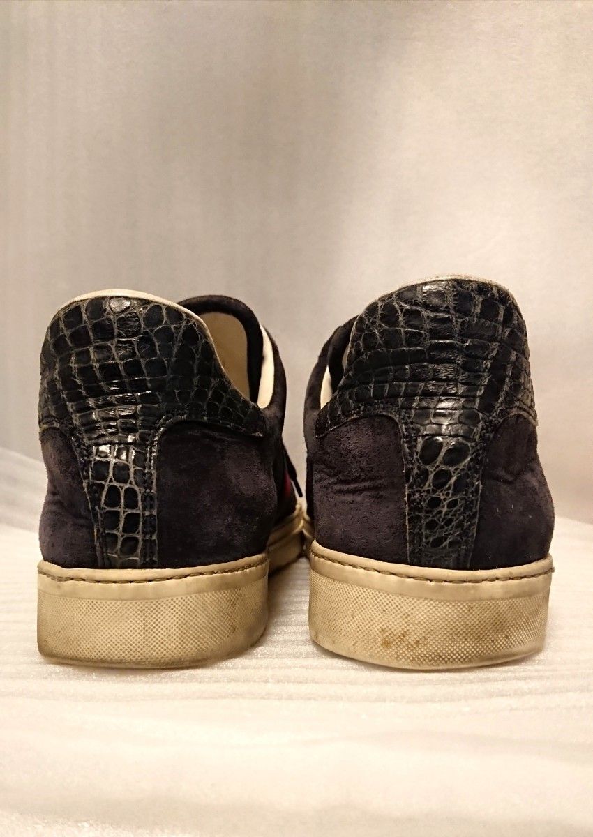 GUCCI シェリーライン スニーカー スエード ウェブ付き 濃紺 41