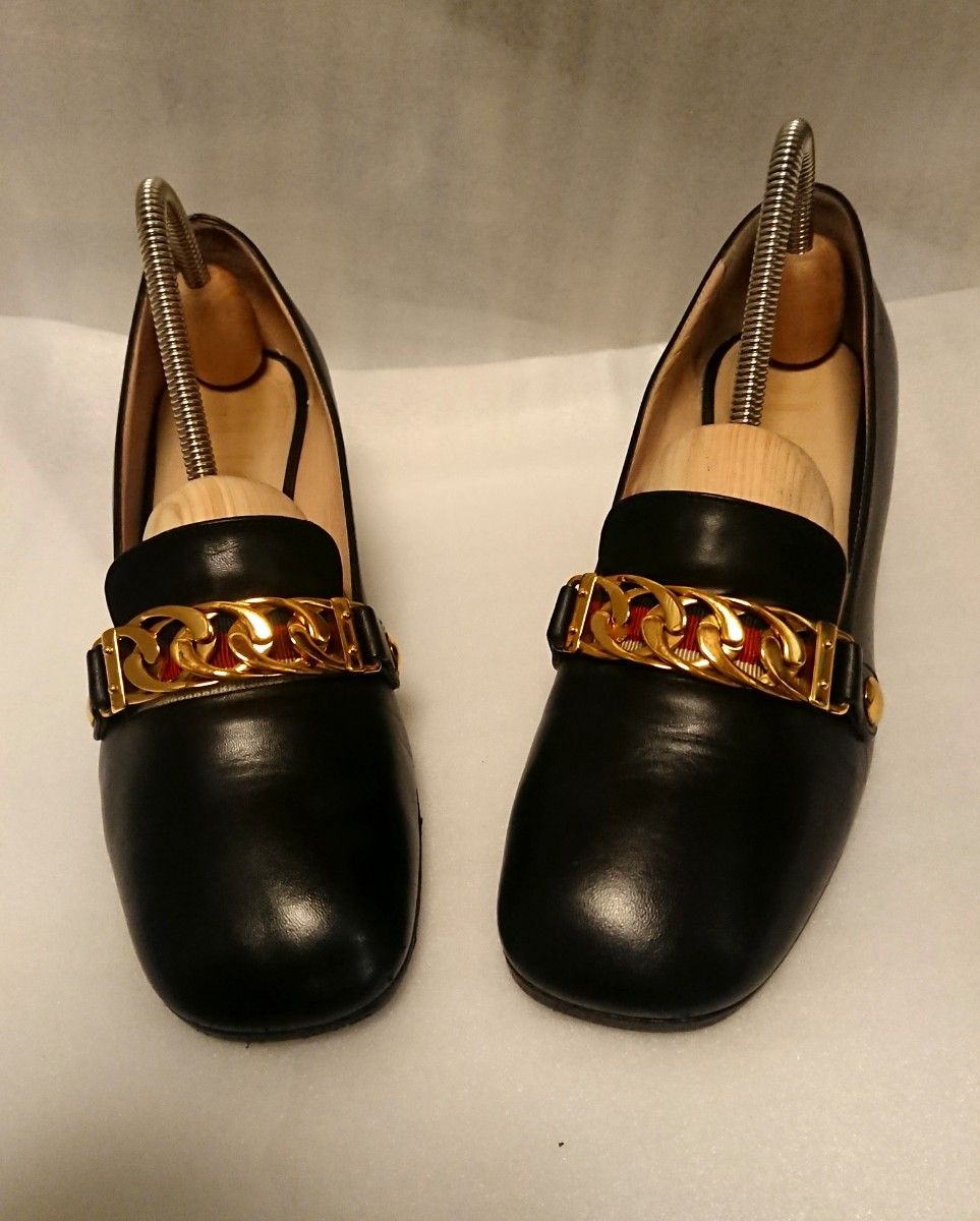 GUCCI シルヴィチェーン ミッドヒール パンプス 35 1/2-