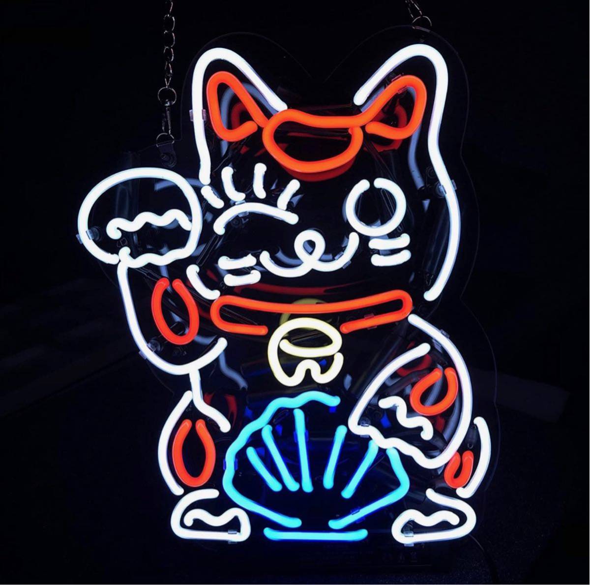 ネオンサイン 『招き猫』NEON SIGN 営業中 開店 店舗看板 シンプル 壁掛け お店 玄関 オリジナルネオン管 バー カフェ 喫茶店 オーダー