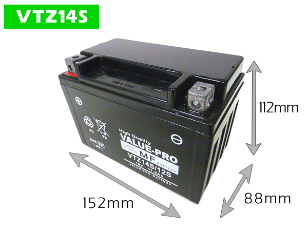 新品 充電済バッテリー VTZ14S 互換 YTZ14S FTZ14S DTZ14S / DN-01 RC55 VT750S RC58 CB1100 SC65 VT1300 SC61 SC66 SC67_画像2