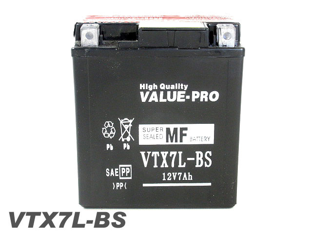 新品 即用バッテリー VTX7L-BS 互換 YTX7L-BS FTX7L-BS / セロー225 イントルーダー250 DF200 ZZ-R250 GB250クラブマン_画像4
