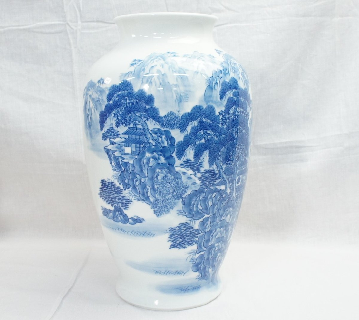 有田焼 松右衛門作 染付山水花瓶 飾壷 高さ60cm | hima.am