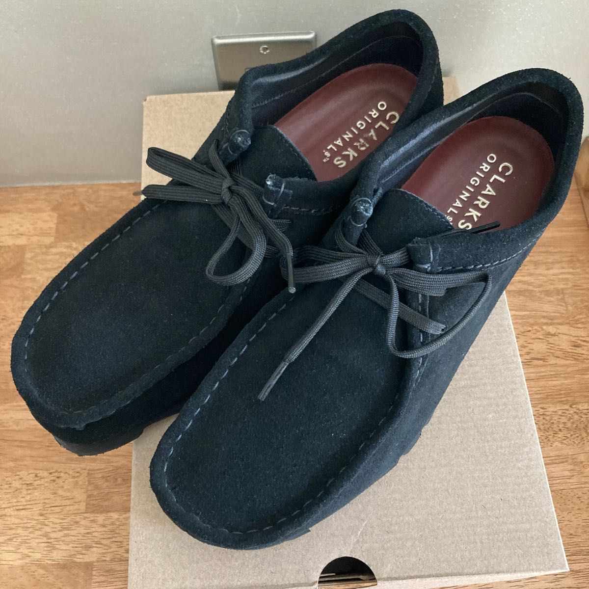 美品 クラークス Wallabee GTX UK8 26cm ブラックスエード | alfasaac.com