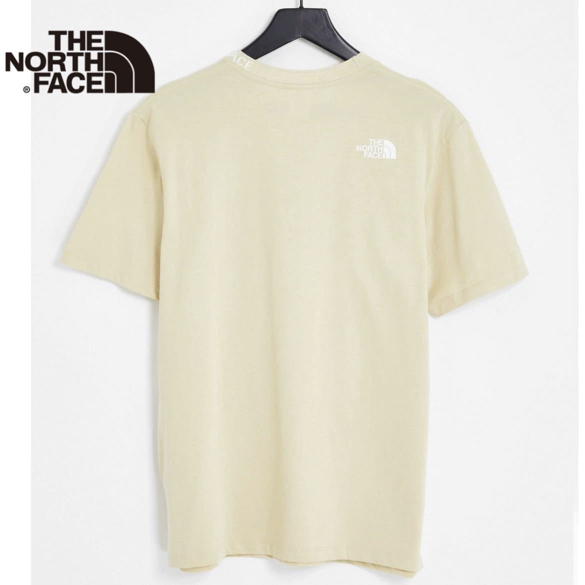 送料無料 THE NORTH FACE ノースフェイス レディース グロップド丈 Tシャツ 半袖 刺繍 ロゴ 綿100 海外限定 ハイウエストパンツ ベージュ L